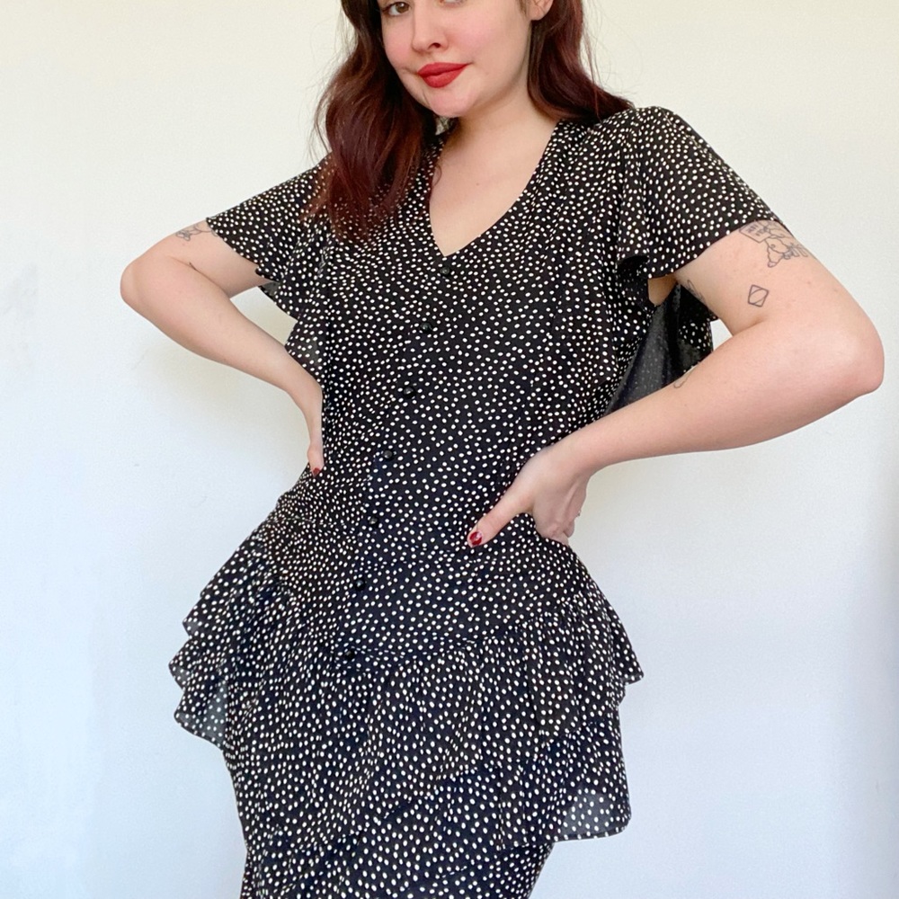 Gorgeous 70s Peplum Dress - Picture 3 of 3